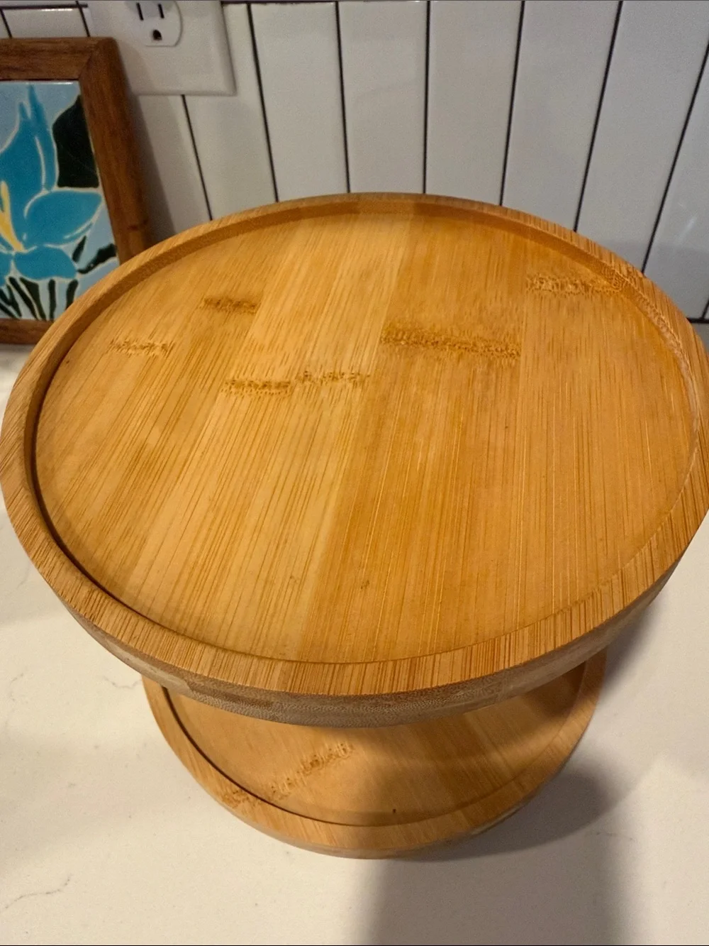 Bamboo Two-Tier Serving Stand - Natural